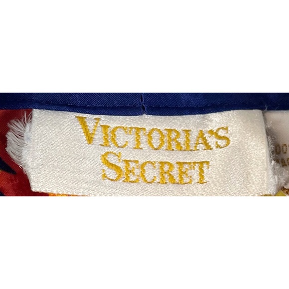 Vintage Victoria Gold Label Secret Robe Satin Floral One Size Blue Green Red Pin - Picture 2 of 6